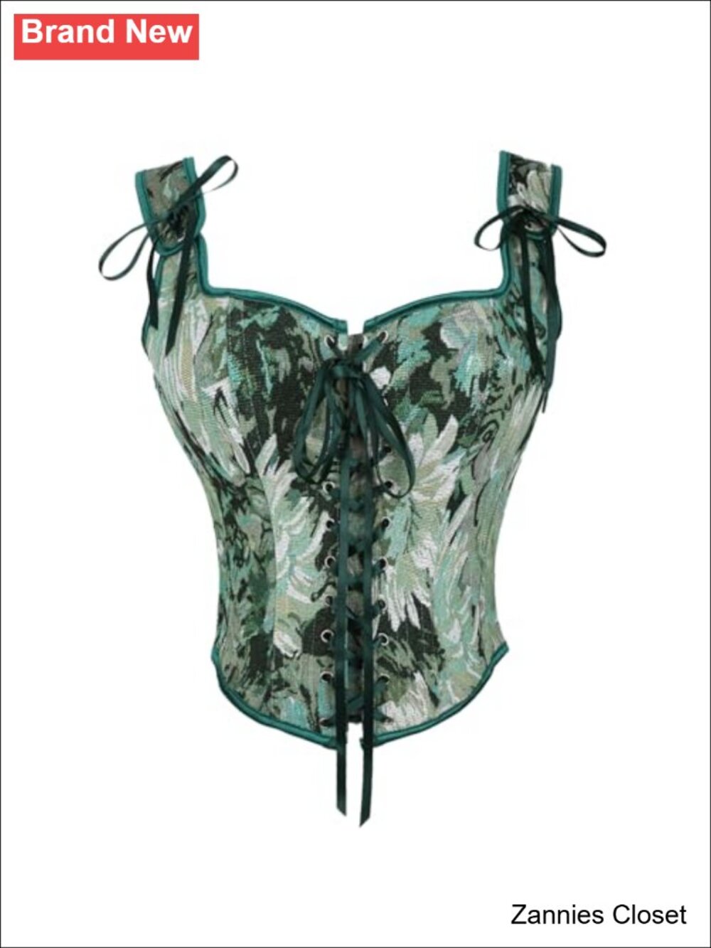 ✨ Emprier Corset Top Women Floral Renaissance Cottagecore Overbust Boned